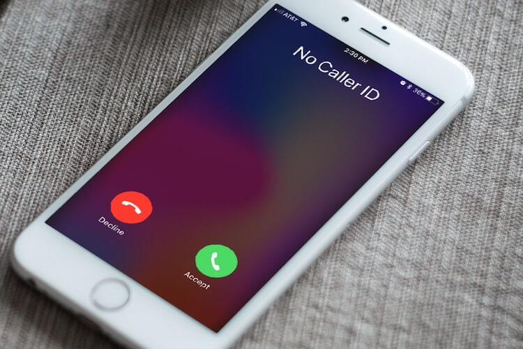 iPhone die laat zien hoe anoniem gebeld worden eruit ziet